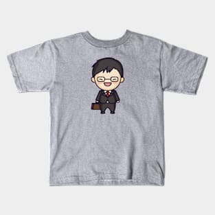 Cute Japanese Businessman Cartoon Kids T-Shirt